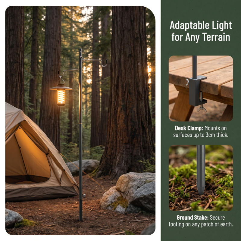 Table Tennis Double - Portable Outdoor Camping Light Hanger 4