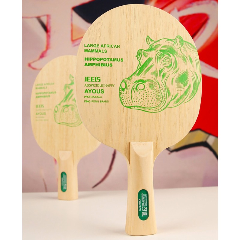 JEELS Green Hippo 1 Ply Ayous  - Table Tennis Paddle ulasan dan harga