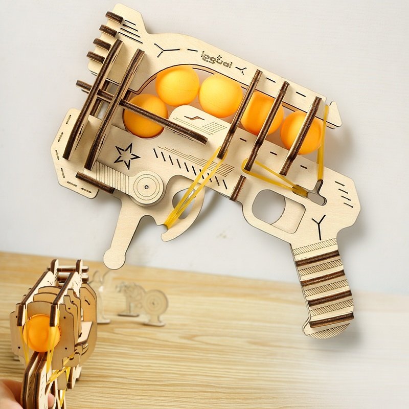 Wooden DIY Assembled Rubber Ba - Table Tennis Launcher ulasan dan harga